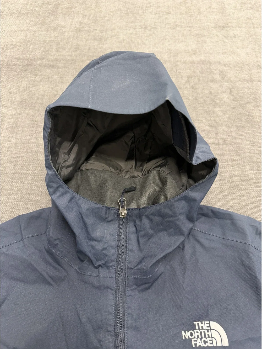 The North Face Men's Medium Hooded Windbreaker Jacket Navy Blue